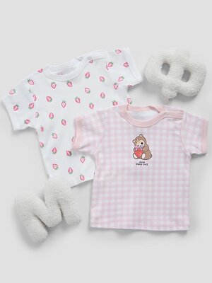 MARK FORMELLE Джемпер 587618 83108-2 розовая клетка на белом +клубничка на белом