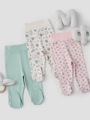 MARK FORMELLE Ползунки 587651 85117-3 котики с цветами на молочном +мята +цветочки на розовом