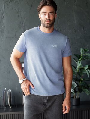 VILATTE Футболка 587903 U49.068 голубой меланж_outdoors