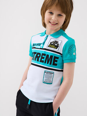 PLAYTODAY Джемпер 587936 12611125 белый,бирюзовый