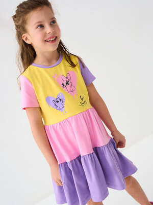 PLAYTODAY Платье 587943 12622068 сиреневый,розовый,жёлтый