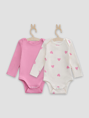 MARK FORMELLE Боди детское 588060 13016-2 сердечки на молоке +розовый