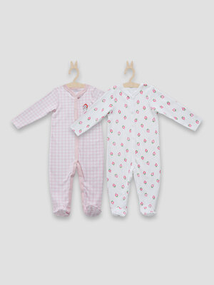 MARK FORMELLE Комбинезон 588084 14005-2 розовая клетка на белом +клубничка на белом