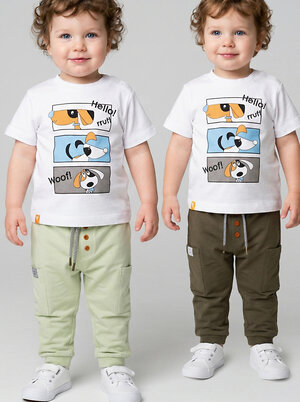 PLAYTODAY Брюки 588474 12613028 темно-зеленый,светло-зеленый