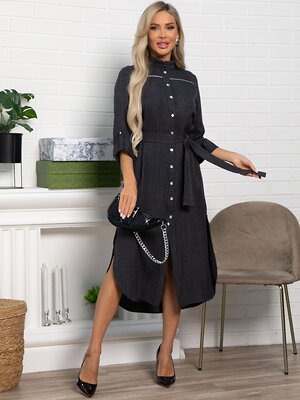 LT Collection Платье-рубашка 588483 П15482-10М черный