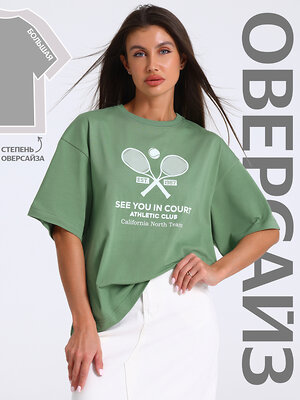 Апрель Футболка 588611 1ЖДФК4661804 зеленый