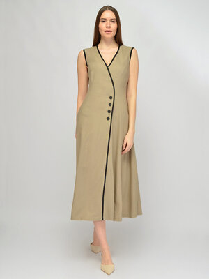 VISERDI Платье 588725 10468-беж 4561675 бежевый, черный