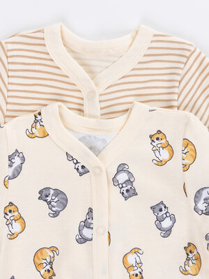 MARK FORMELLE Комбинезон 589012 14005-2 котики на слив. масле +полоска на слив. масле