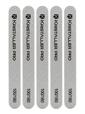 Kristaller Пилка маникюрная на деревянной основе тонкая, 100/180 грит, 17,8 см, 50 шт. 589371 28328 
