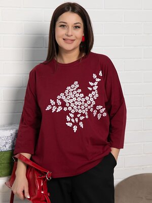 LT Collection Блуза 589421 Б15383-24М бордовый