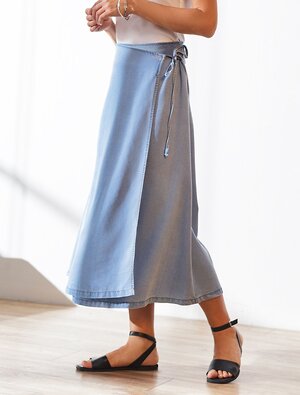 VILATTE Юбка 589507 D56.127 светло-голубой