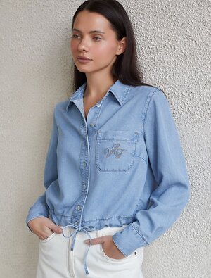 VILATTE Блузка 589508 D59.021 светло-голубой