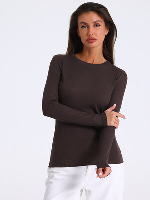 Апрель Лонгслив 589511 1ЖДЛД3825323 темно-коричневый