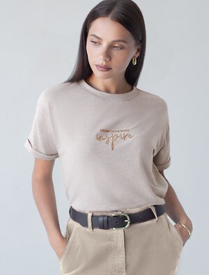 VILATTE Футболка 589704 D49.117 кофейный меланж_inspire