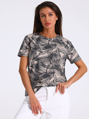 Апрель Футболка 589795 1ЖДФК3302804н паутинка на бежевом