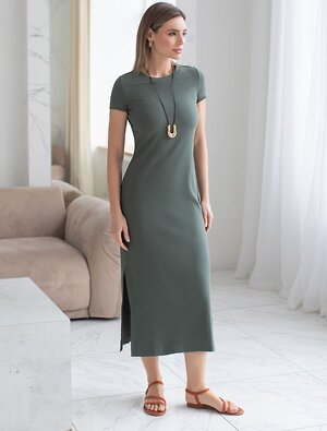 VILATTE Платье 589805 D42.228 т.оливковый