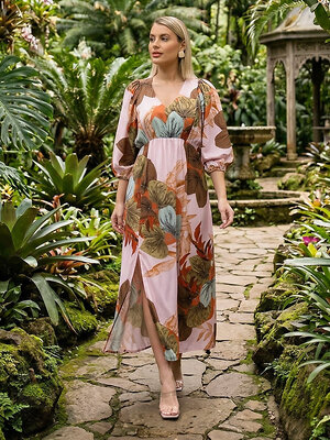 LT Collection Платье 590059 П15502-34М розовый/хаки