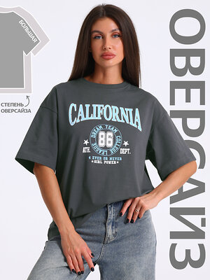 Апрель Футболка 590081 1ЖДФК4661804 темно-серый