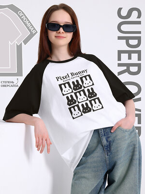 Апрель Футболка 590090 1ДДФК4980001 белый+черный