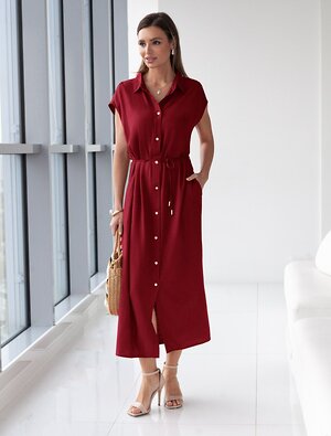 VILATTE Платье 590330 D22.269 гранатовый