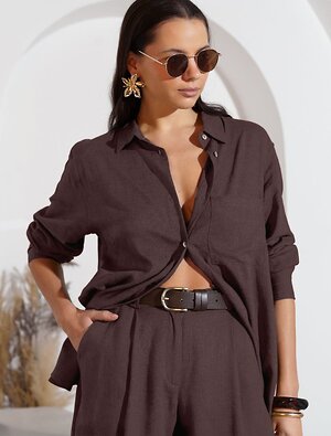 VILATTE Блузка 590362 D29.357 коричневый