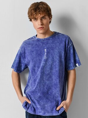 MARK FORMELLE Футболка 590634 111927 ACID WASH глубокий фиолетовый +печать