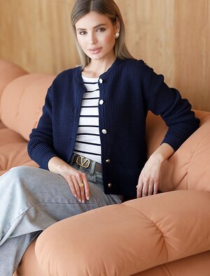 VILATTE Жакет 590876 D31.386 темно-синий