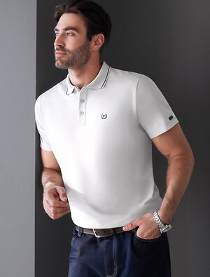 VILATTE Футболка 590890 U49.057 белый с полосой