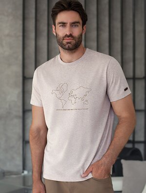 VILATTE Футболка 590897 U49.068 кофейный меланж_карта