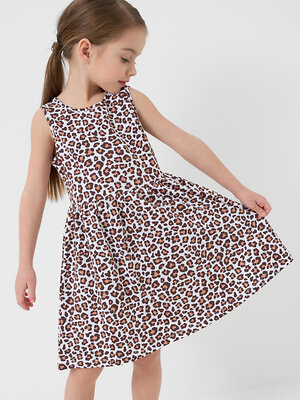 PLAYTODAY Платье 591012 12622456 охра,белый,темно-серый