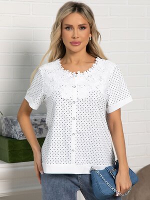 LT Collection Блуза 591145 Б15565-18М белый