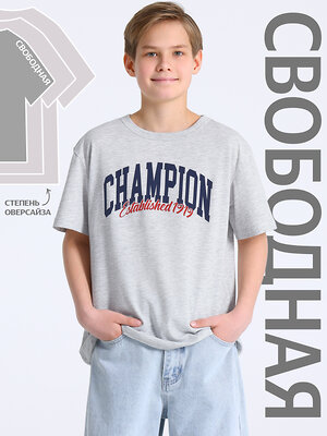 Апрель Футболка 591862 1ПДФК5030002 светло-серый