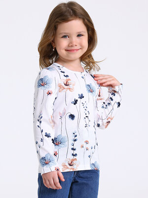 Апрель Лонгслив 592074 1ДДЛД3568001н крупные нежные цветы