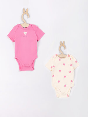 MARK FORMELLE Боди детское 592203 13015-2 сердечки на молоке +розовое саше