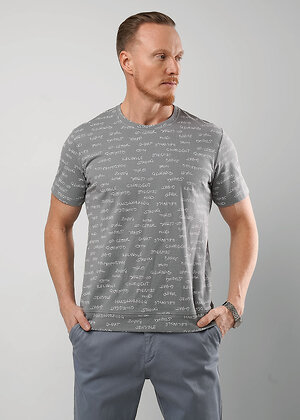 CLEVER Футболка 592387 562475/13зн maxi(макси) серый/белый