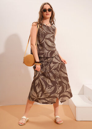 CLEVER Юбка 592479 263291/206лвн коричневый/св.бежевый