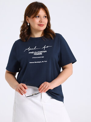 Апрель Футболка 592741 1ЖДФК3298001 темно-синий