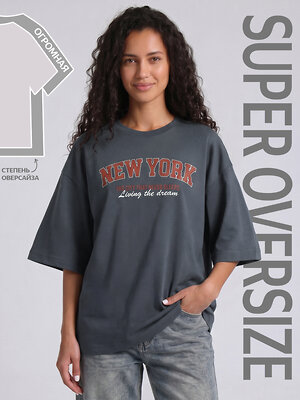 Апрель Футболка 592742 1ЖДФК5039804 темно-серый