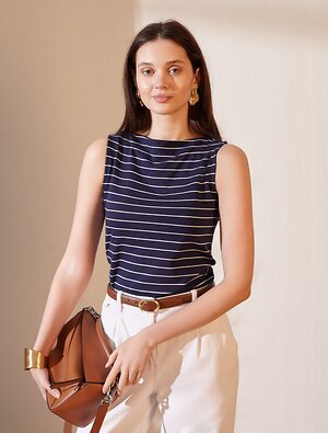 VILATTE Топ 592975 D43.201 т.синий-белый