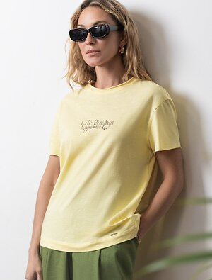 VILATTE Футболка 592988 D49.163 банановый_life_is