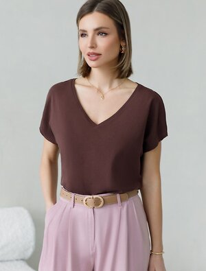 VILATTE Футболка 595039 D49.100 шоколад