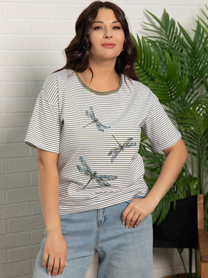 LT Collection Блуза 595425 Б15853-20М Оливковый