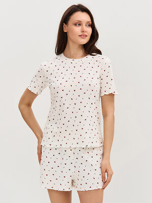 Omsa Пижама 595473 OmD 0260D POINTELLE PRINT, СО Avorio (Молочный)