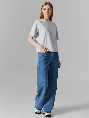 MARK FORMELLE Футболка 598402 112862 ACID WASH на св.сером +печать