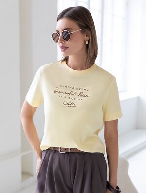 VILATTE Футболка 598761 D49.176 сливочное масло_coffee
