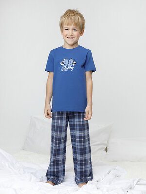 CROCKID Пижама 599949 К 1599 яркий кобальт, клетка таттерсолл