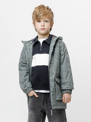 CROCKID Куртка 599990 ВК 30162/н/2 УЗГ хаки, контурные динозавры