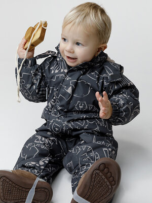 CROCKID Комбинезон 600860 ВК 60085/н/75 Ал темно-серый, рисунки животных