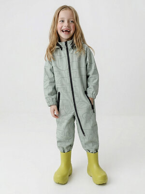 CROCKID Комбинезон 600874 ВК 60135/н/3 ГР оливковый, домики и деревья
