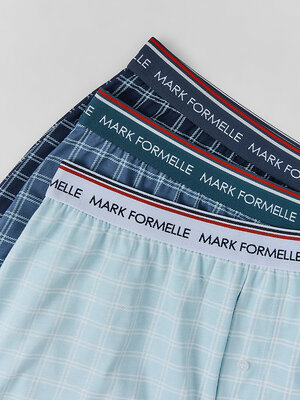 MARK FORMELLE Трусы 602545 411222-3 клетка на голубой дымке +клетка на шторме +клетка на море